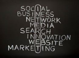 Internet concept on blackboard