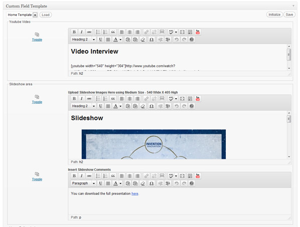 Custom Field Template Backend