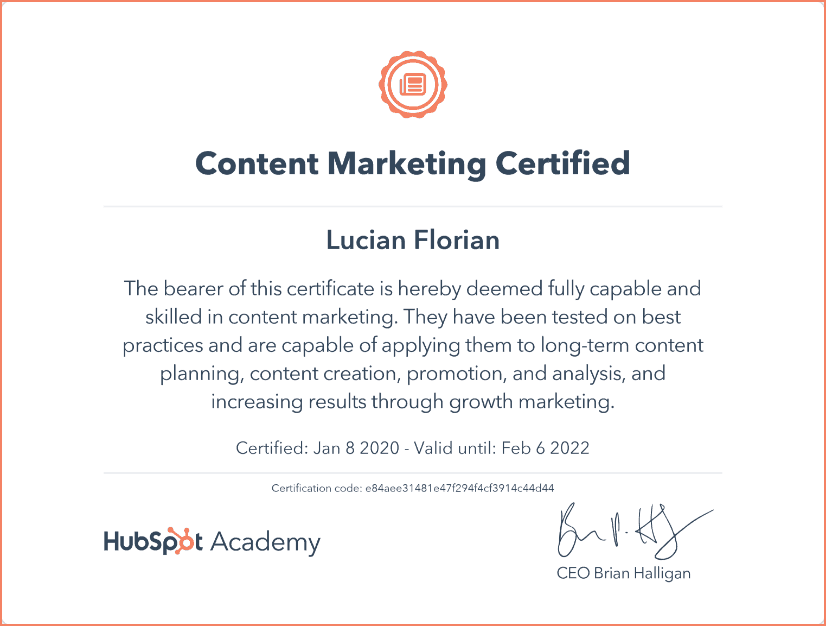 Content Marketing Certification